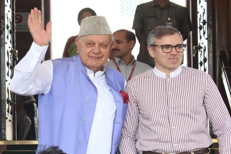NC president Farooq Abdullah with his son Chief Minister Omar Abdullah