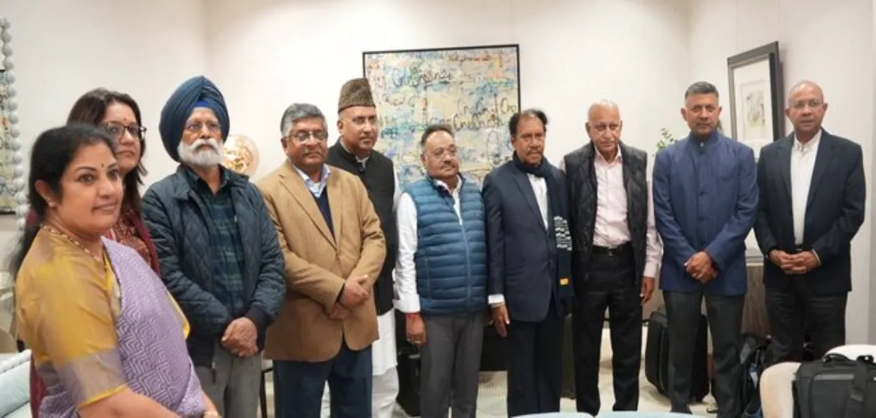 Pankaj Saran (Extreme right), former Deputy NSA with other members of the Ravi Shankar Prasad-led delegation in London