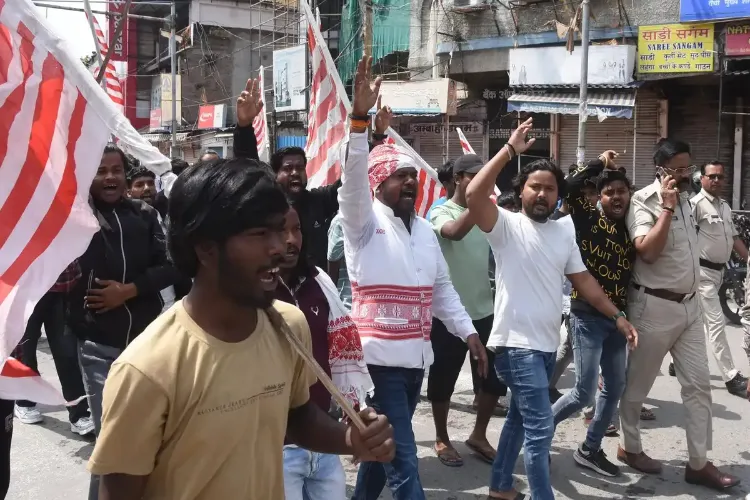Tribal outfits protest in Ranchi against construction of flyover near Sarna Sthal