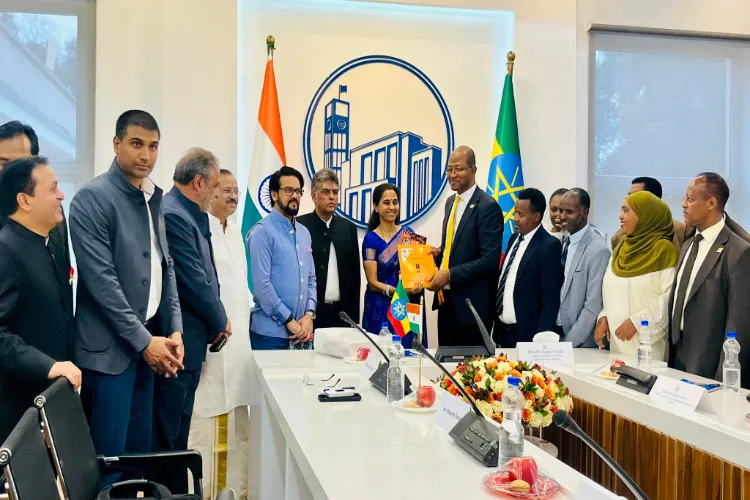 Indian delegation meeting with the Speaker of the Ethiopian Parliament, Mr Tagesse Chafo.
