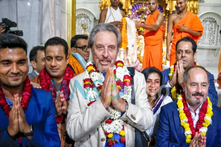 Erron Musk at ISCKON temple in Delhi