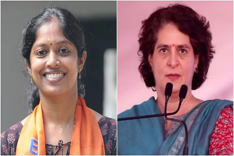 Navya Haridas and Priyanka Gandhi