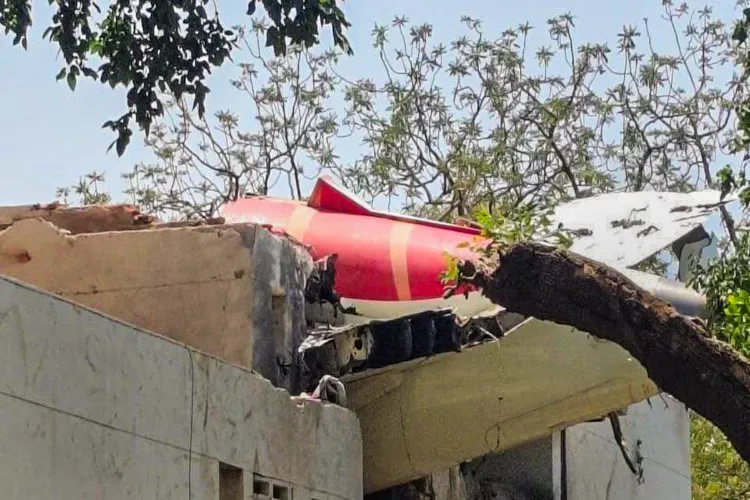 Remains of an Air India plane that crashed moments after taking off from the Ahmedabad airport