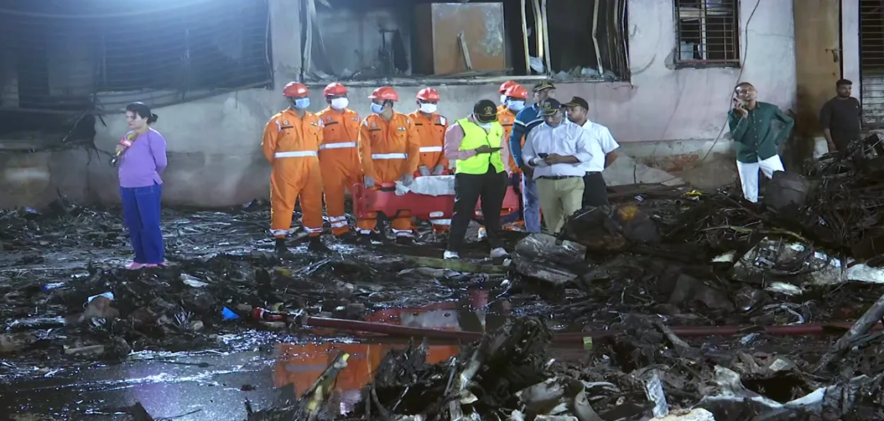 NDRF team at the site of Air India plane crash in Ahmedabas