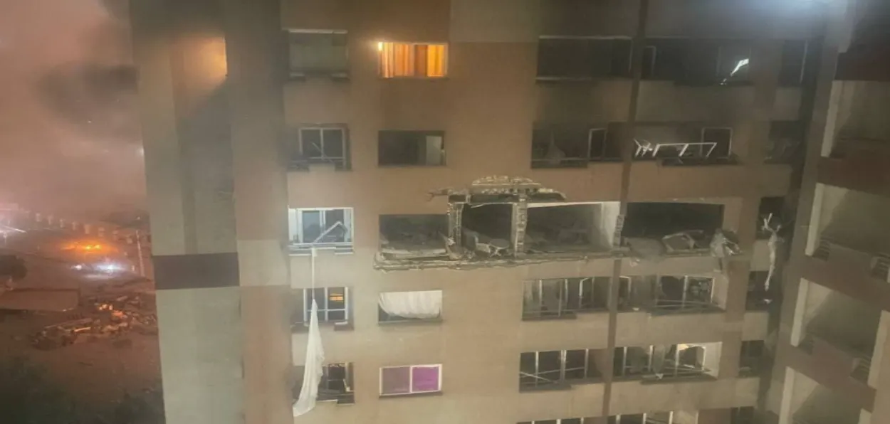 A Tehran apartment which suffered damaged in the Israeli attack