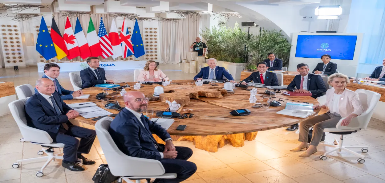 G-7 leaders at Africa, Climate Change and Development at the 2024 G7 Summit on June 13, 2024, at Borgo Egnazia in Apulia, Italy (file)