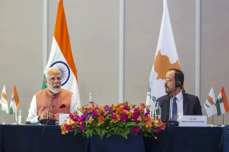 Prime Minister Narendra Modi with President Nikos Christodoulides