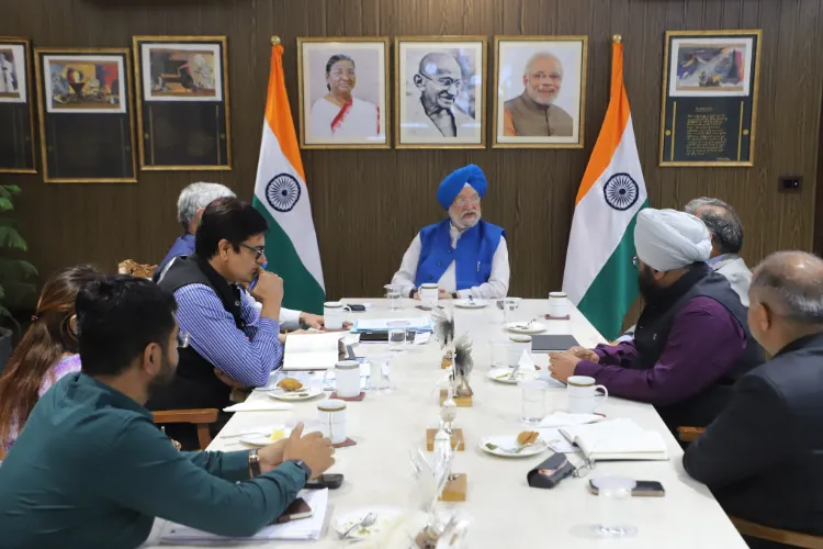 Minister for Petroleum and Natural Gas, Hardeep Singh Puri reviewingd India's petroleum supply situation with ministry officials and executives from Oil PSUs