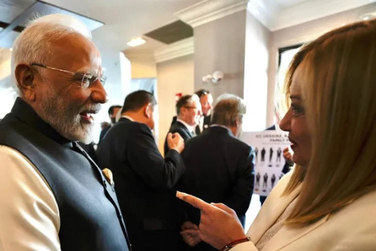 Prime Minister Narendra Modi with Italian PM Giorgia Meloni at G 7 Summit