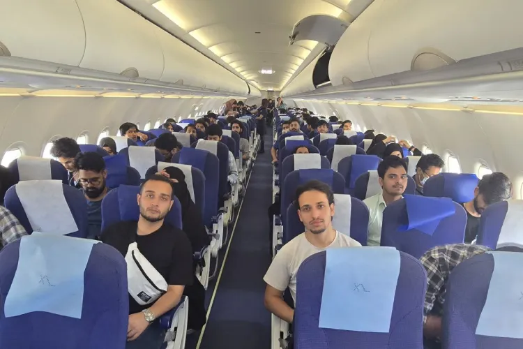 Students on board special flight