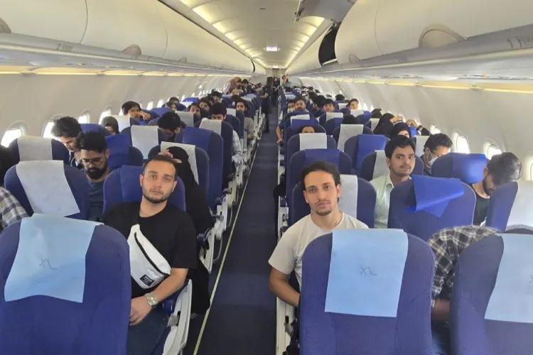 Students on board special flight