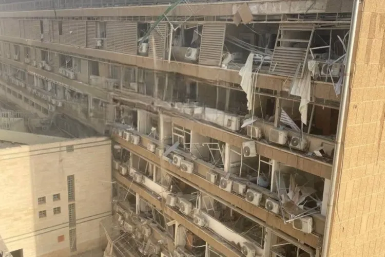 Hospital in Beersheba, Southern Israel, hit by an Iranian missile.