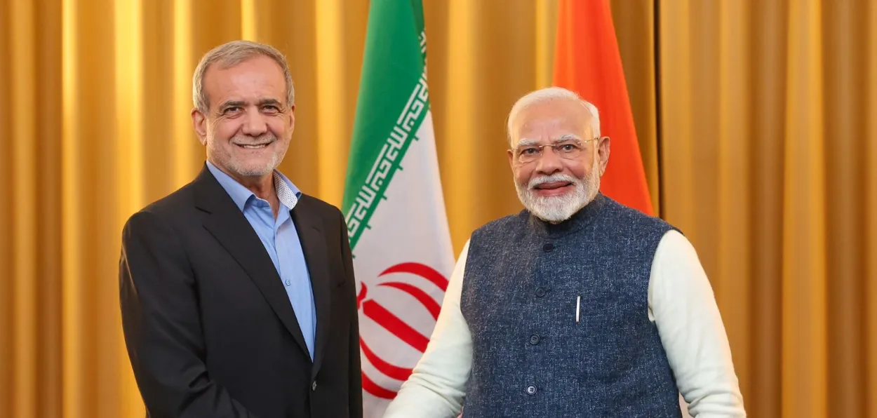 Prime Minister Narendra Modi with Iranian Prime Minister Masoud Pezeshkian in New Delhi (File)