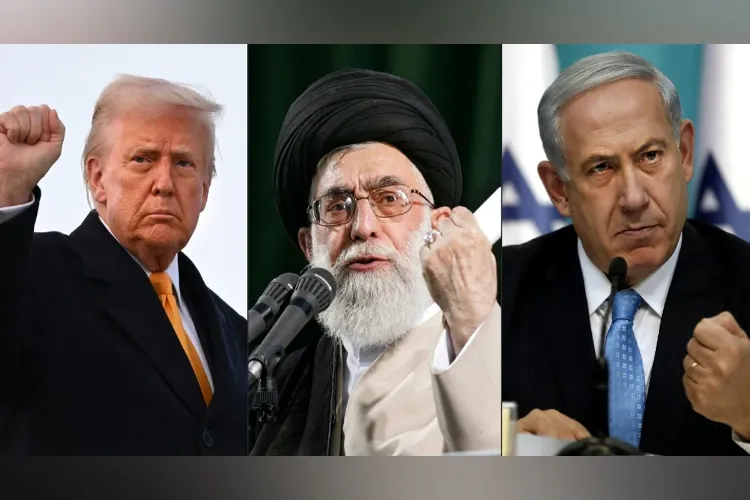 Donald Trump, Khamenei and Benjamin Netanyahu