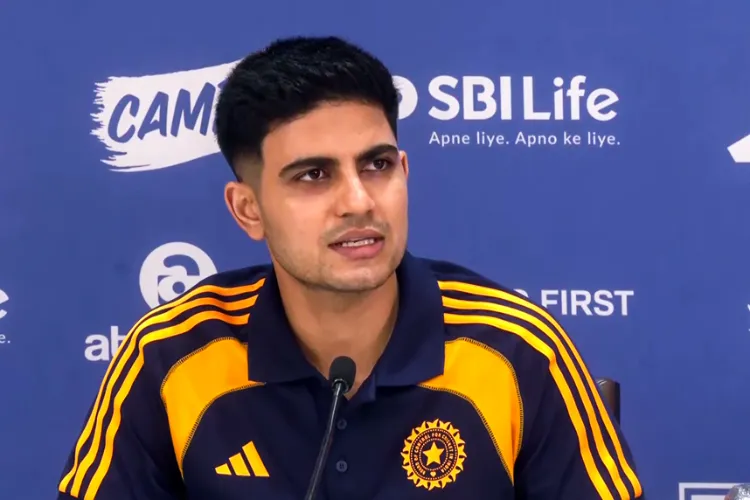 Indian Skipper Shubman Gill speaking to the media