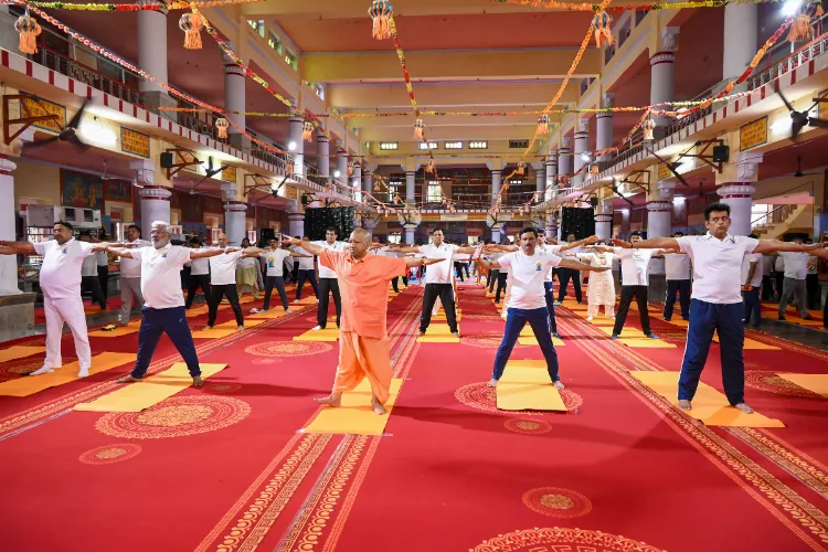 Uttar Pradesh Chief Minister Yogi Adityanath takes part in 'Mass Yoga Practice Program'