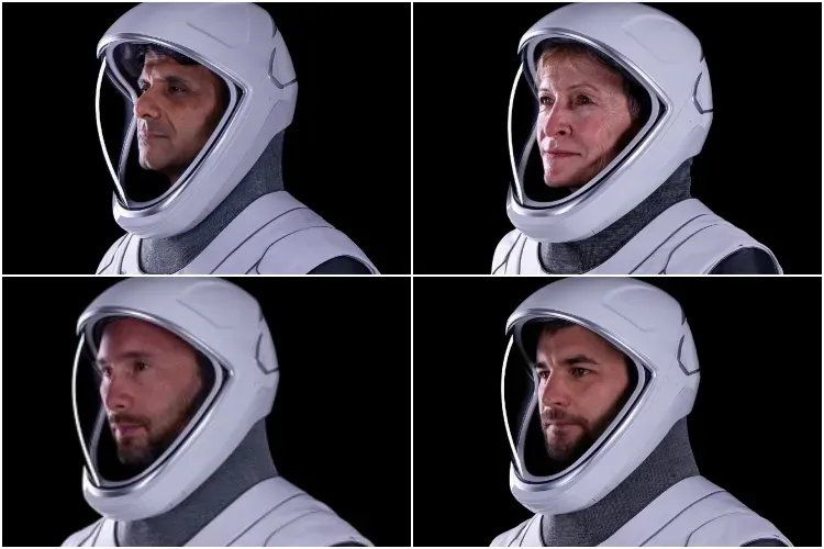 The Axiom Mission 4 crew  - (Clockwise) Shubhanshu Shukla, Peggy Whitson, Tibor Kapu  and Slawosz Uznanski-Wisniewski  