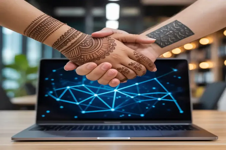 AI generated image of the two countries shaking hands