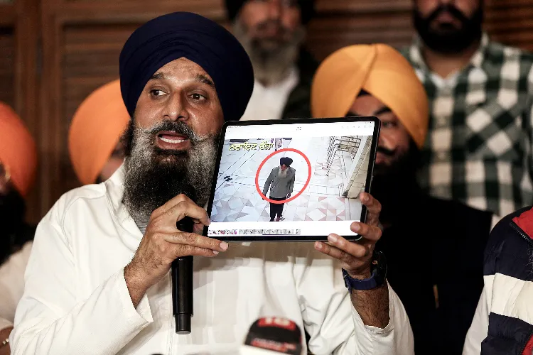 SAD leader Bikram Singh Majithia addresses a press conference