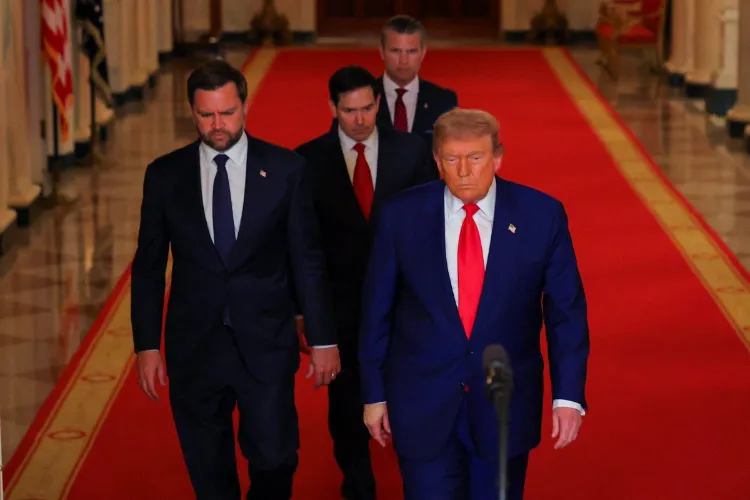 President Donald trump with VP J D Vance
