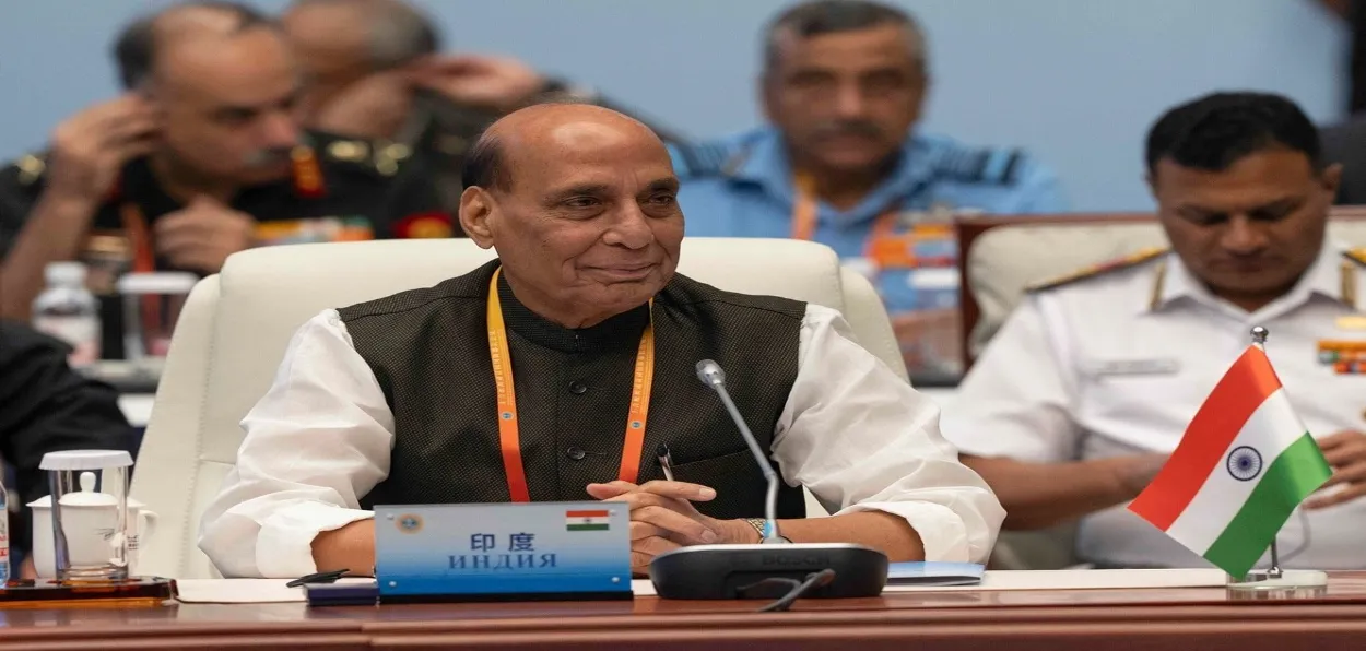 Defence Minister Rajnath Singh at the  Shanghai Cooperation Organisation in China