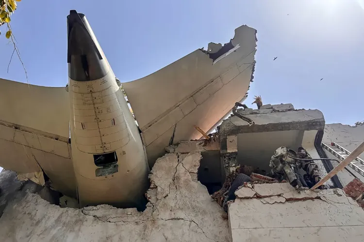 Image of the crashed plane in Ahmedabad
