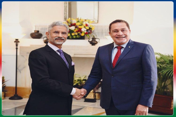 FM Jaishankar with FM Seychelles Sylvestre Radegonde