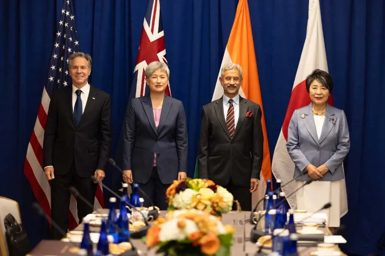 Quad Foreign Ministers US state secretary Antony Blinken, Australian FM Marise Payne, Indian FM S. Jaishankar Japanese FM Yoshimasa Hayashi (Left to Right)
