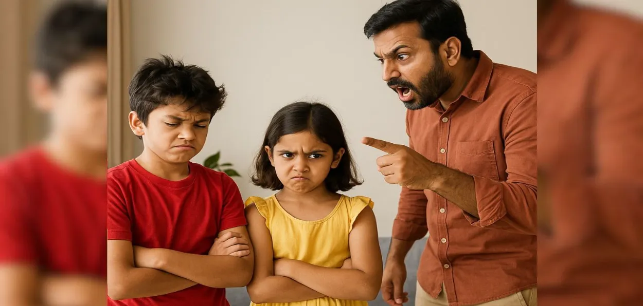 Angry children with their father (AI-Generated image)