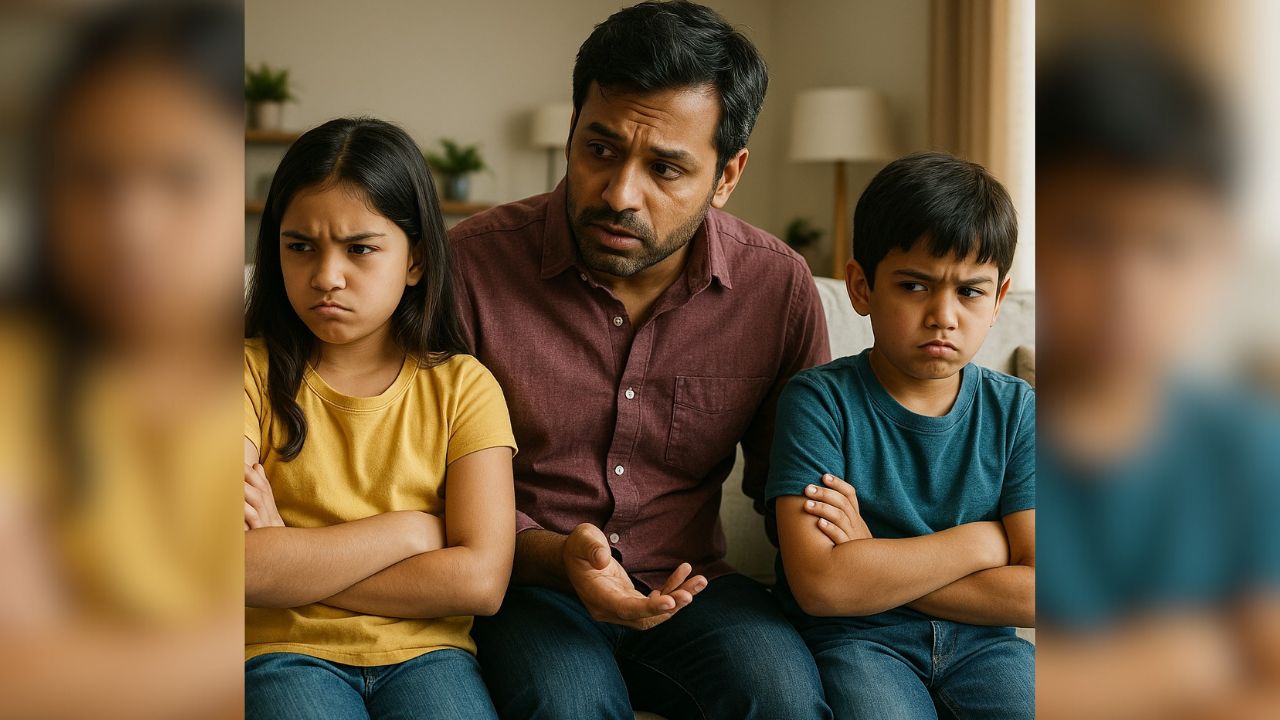 Angry children with their father (AI-Generated image)