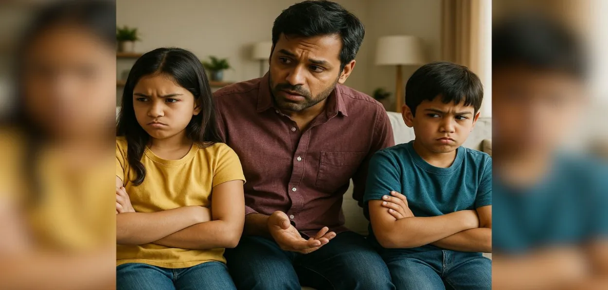 Angry children with their father (AI-Generated image)