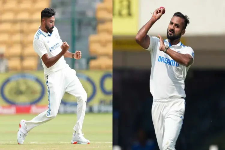 Cricketers Akash Deep and Mohammed Siraj