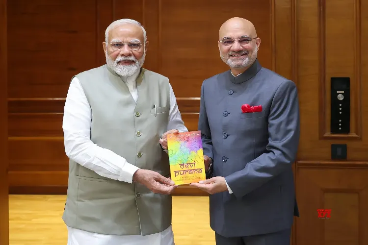 PM Narendra Modi with India's Ambassador to Brazil Dinesh Bhatia