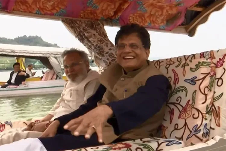 Piyush Goyal enjoys 'shikara' ride on Dal Lake