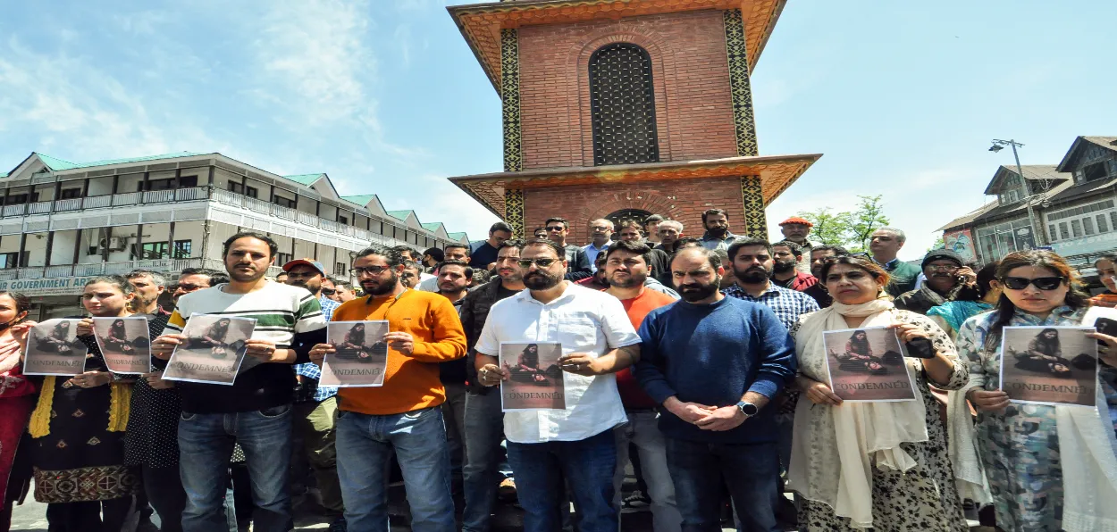 Kashmiris protesting against the Pahalagam terrorist attack at Lal Chowk in Srinagar (File)