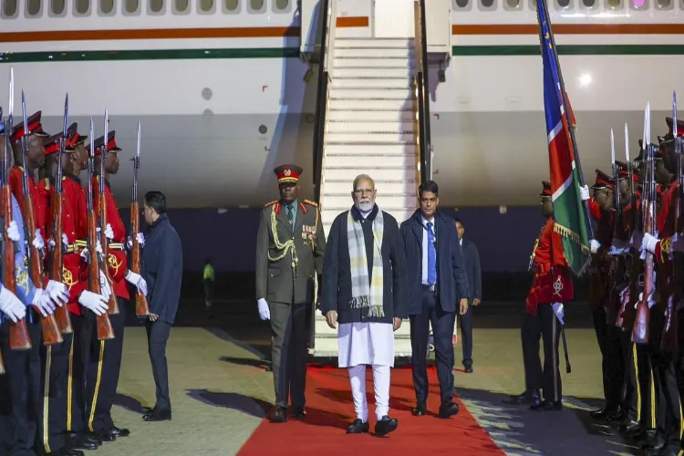 PM Modi arrives in Namibia