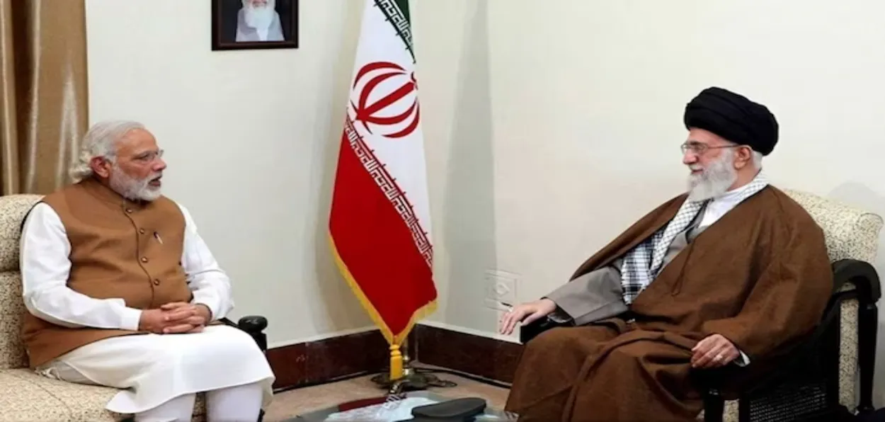 PM Narendra Modi and Iran's Supreme Leader Ali Khamenei during their meeting in 2016