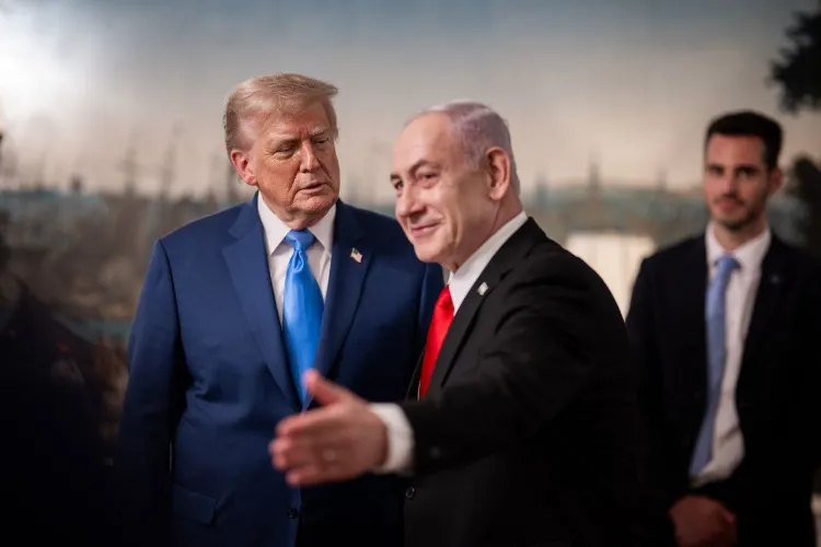 US President Donald Trump with Israeli Prime Minister Benjamin Netanyahu 