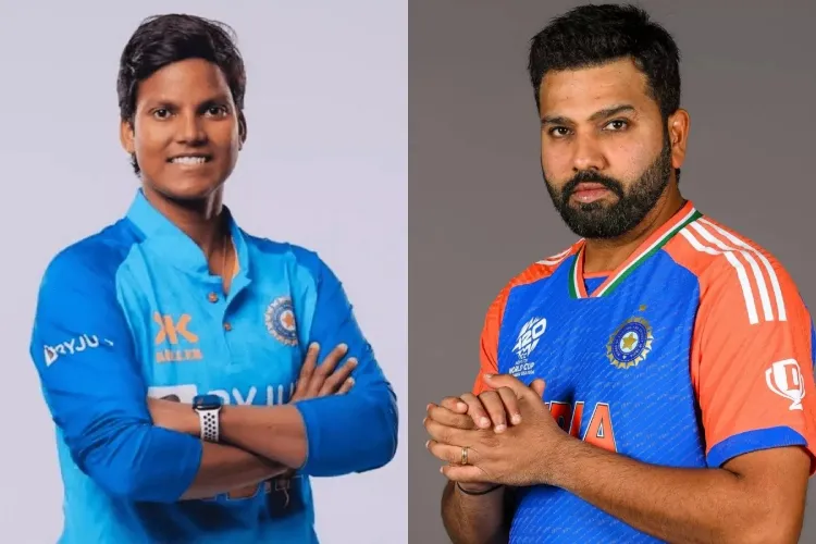 Cricketers Deepti Sharma and Rohit Sharma
