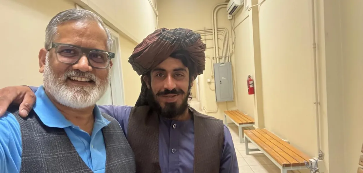 Vimal Chopra of the BMVSS with Mir Hamza, Afghan national whose video went viral on social media