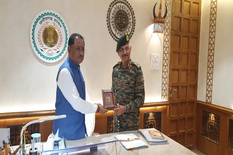 Chhattisgarh Chief Minister Vishnu Deo Sai with an Army commander