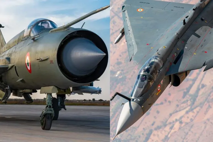 MiG-21 (Left) Tejas Mk1A (Right)