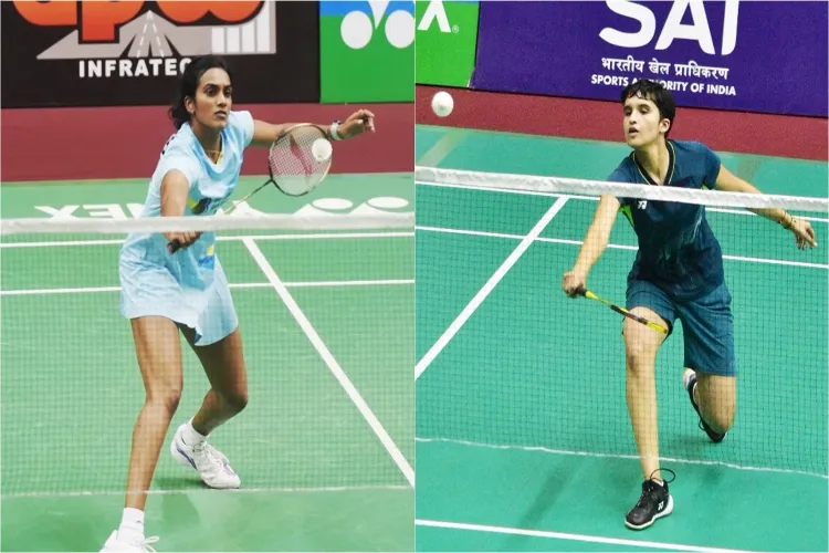 Indian Badminton stars PV Sindhu (left) and Unnati Hooda (right) 