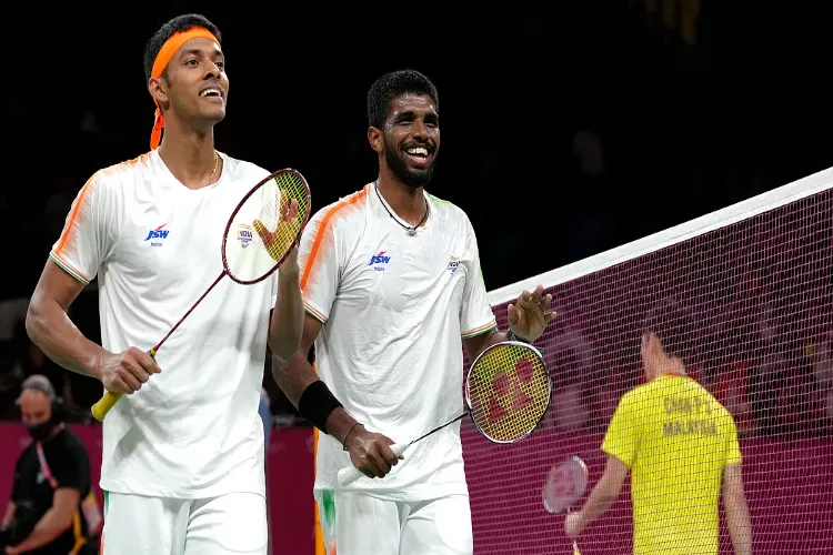 Indian International Badminton doubles pair (left to right) Chirag Shetty and Satwiksairaj Rankireddy (file)