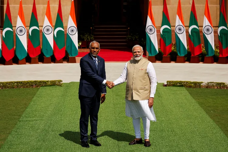 PM Narendra Modi and President of Maldives Mohamed Muizzu
