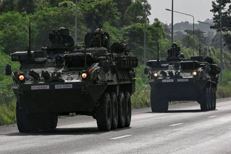 Military vehicles on the Cambodia-Thailand border (X)