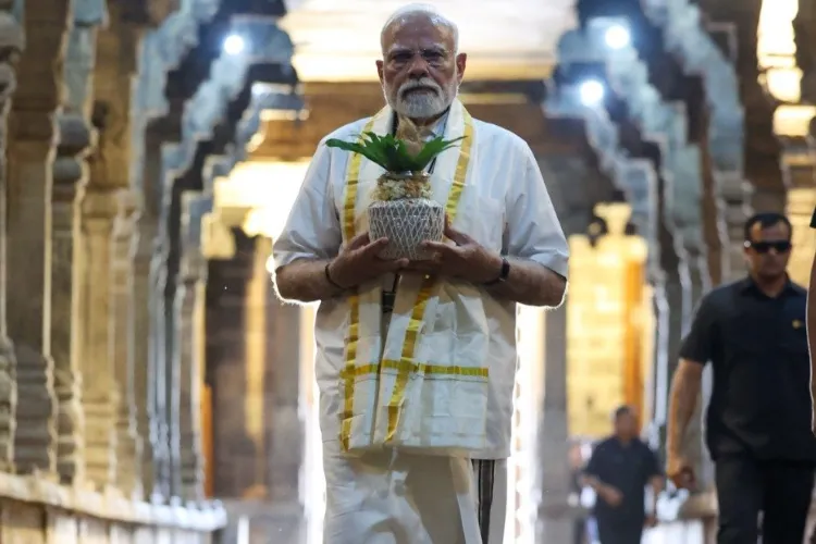 PM Modi offers prayers at Gangaikonda Cholapuram Temple