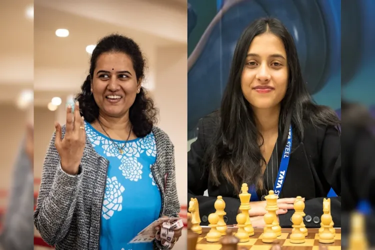 Koneru Humpy (left) and Divya Deshmukh (right)