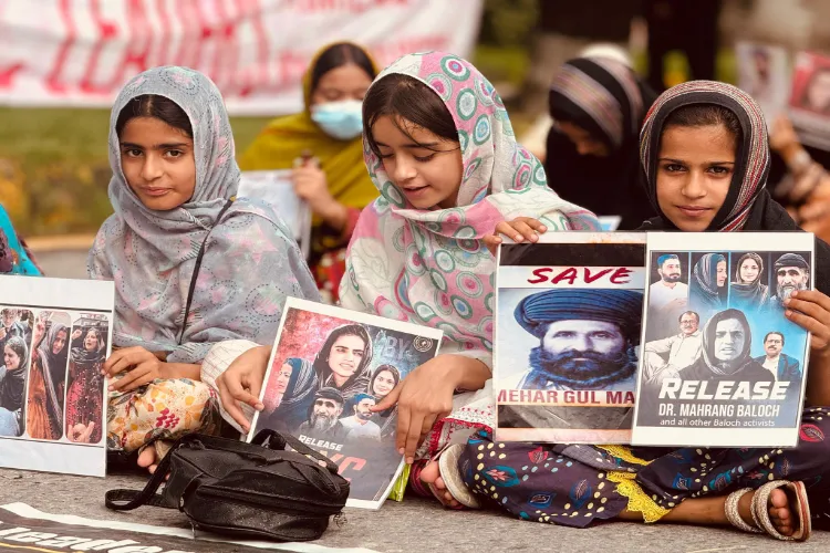 Baloch people protesting against forcible disappearences