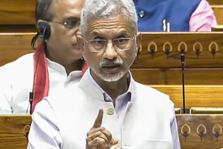 External Affairs Minister Dr S Jaishankar making a point in the Lok Sabha while speaking on Operation Sindoor